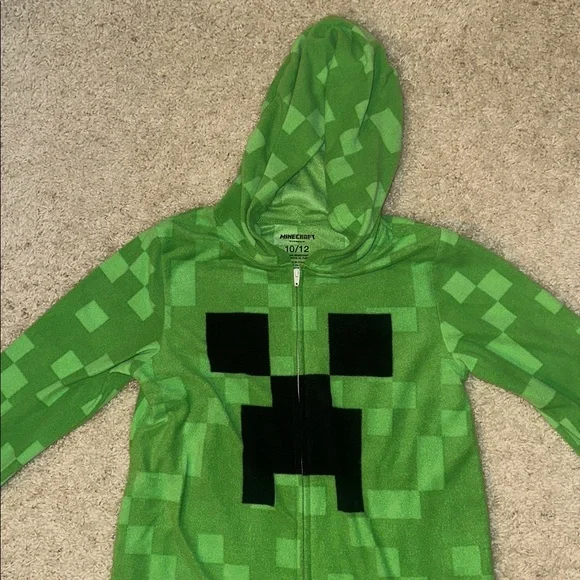 Minecraft creeper onesie, pajama set size medium or 10/12. - Picture 5 of 6